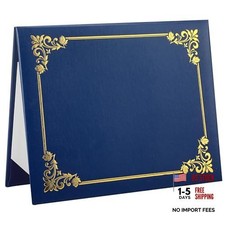 Imprinted Diploma Cover Leatherette Certificate Holders Document Navy Blue