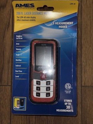 AMES 200 Ft. Laser Distance Meter, 8 measurement modes! New LDM-60 NEW