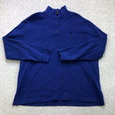 Polo Ralph Lauren Pullover Men's 2XL XXL Blue Quarter Zip Pony Logo Preppy
