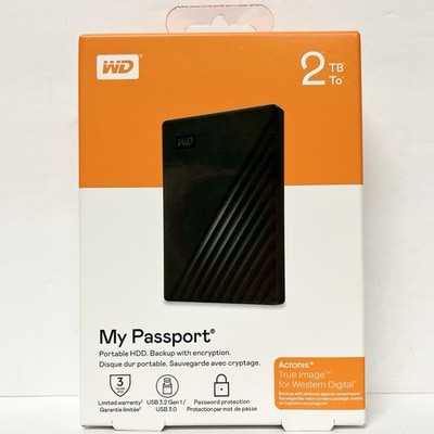 WD 2TB My Passport Portable External Hard Drive (Black) - WDBYVG0020BBK-WESN NEW