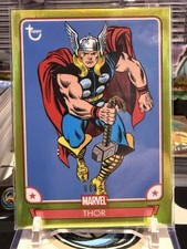 2026 Topps Brooklyn Collection Marvel Captain America Thor #8 Chartreuse /99 TZ