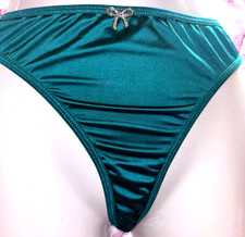 VTG Second Skin Sz S Victoria s Secret Pantie Bikini Wet Green