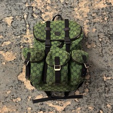 Gucci GG Green Canvas Off The Grid Backpack Used As Is