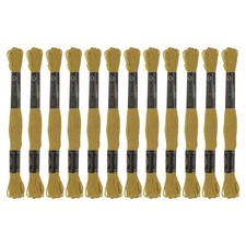 12 Skeins Embroidery Floss 8m Egyptian Cotton Cross Stitch Thread, Deep Yellow