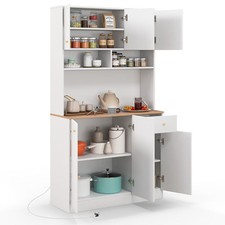 Modern Pantry Cabinet Wodden Kitchen Cabinet Freestanding Buffet Cupboard