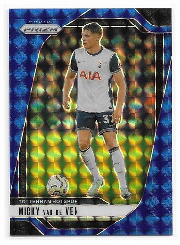 2024-25 Panini Prizm EPL #81 Micky Van De Ven Blue Mosaic Prizm Soccer Card