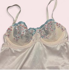 Victoria  s Secret Satin Slip Dress Chemise Floral Lace Pink XS NWT Babydoll