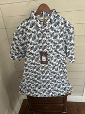 Ariat Men's Large Palm Waves Stretch Modern Fit Short Sleeve Shirt Western XXL