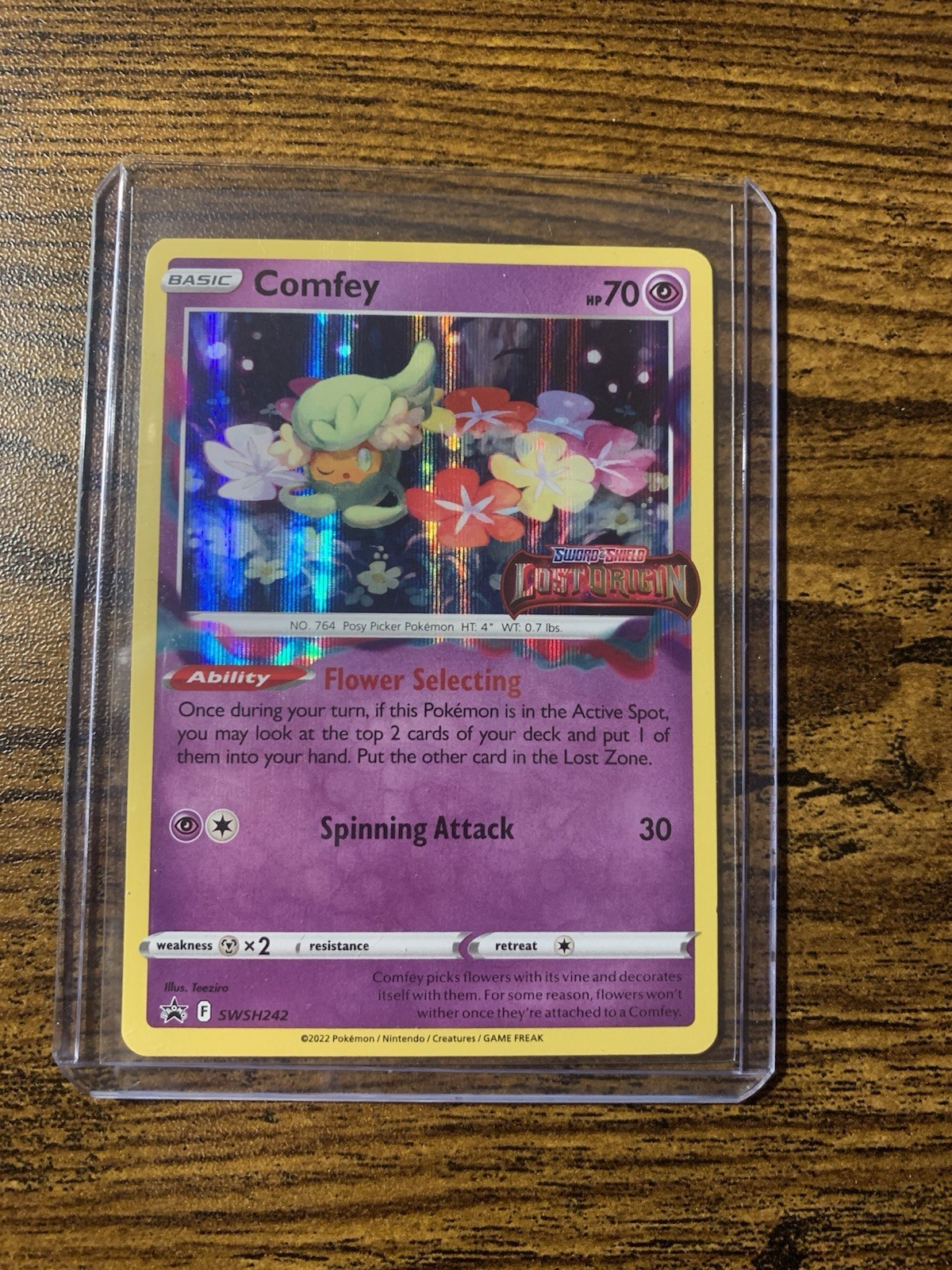 Comfey SWSH242 Stamped Pre Release Promo Holo Lost Origin Pokemon TCG Near Mint