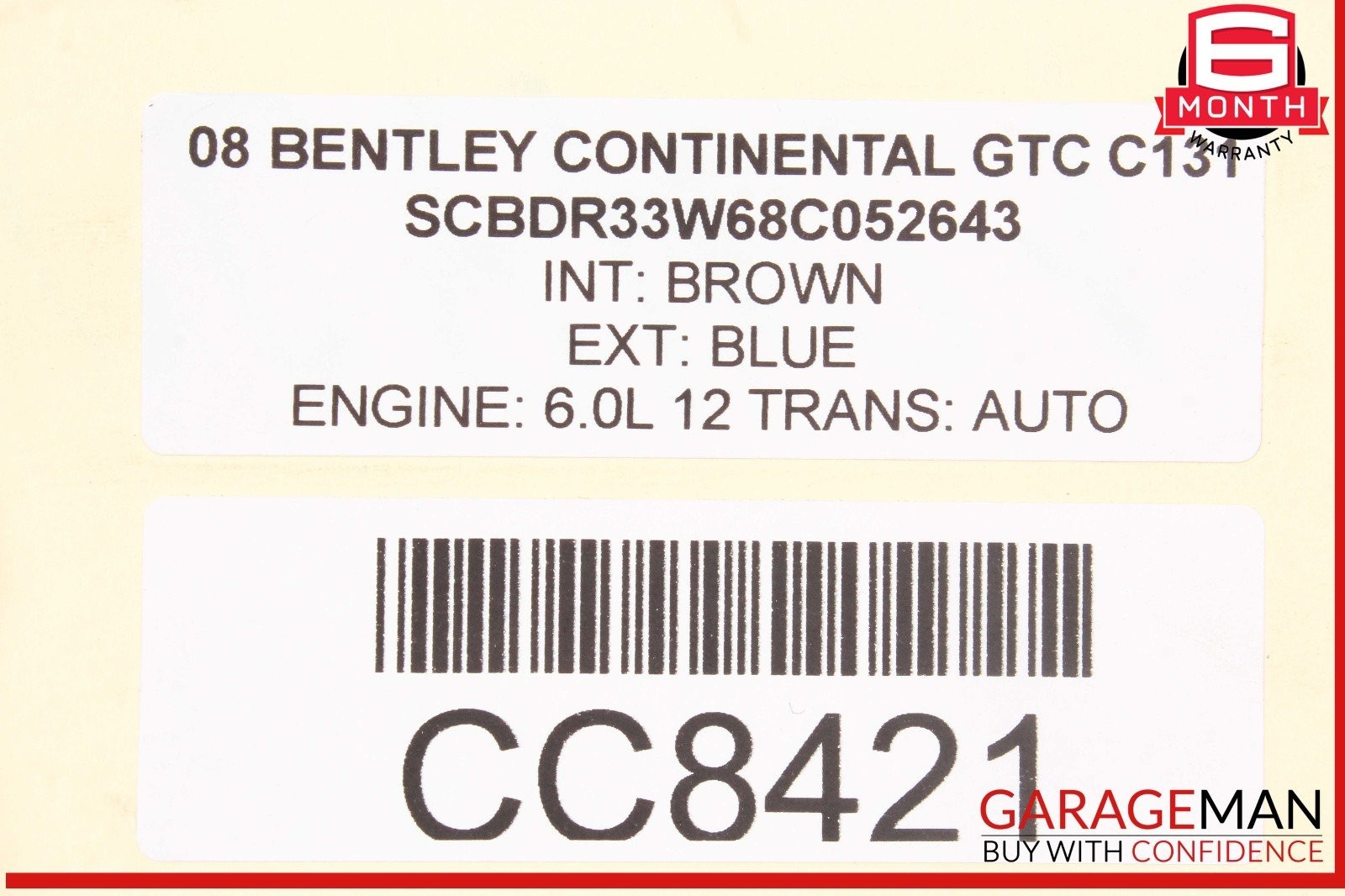 Bentley Continental GTC GT 6.0L Rear Differential Axle Carrier 08Y500043E OEM