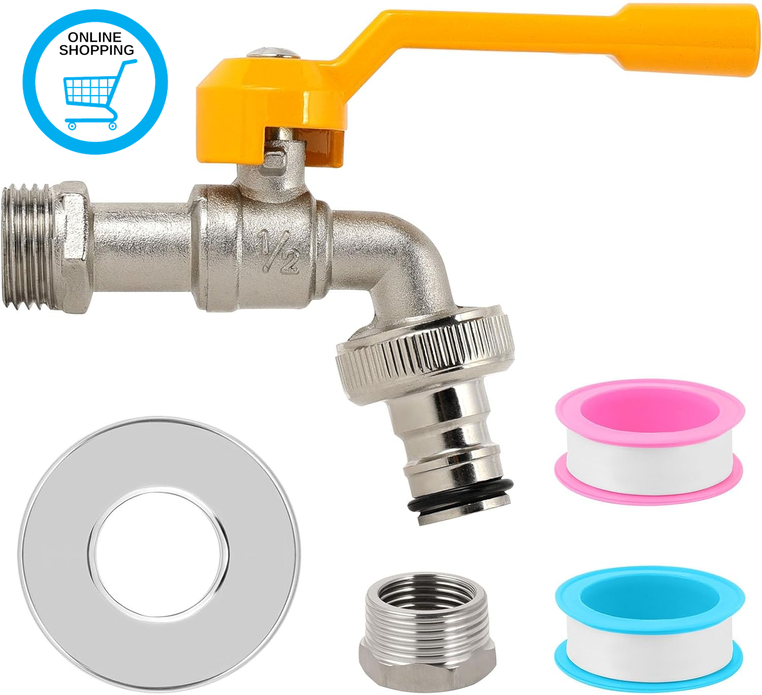 Universal Water Tap for the Garden, Garden Tap Kit Outlet Faucet with Shut off V