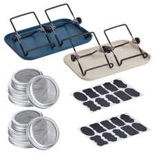 Seed Sprouting Jar Kit, 2 Mason Jars With Screen Sprout Lids, 2 Blackout Sleeves