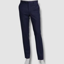 Michael Kors Men's Blue Pinstripe Classic-Fit Wool-Blend Suit Pants Size 44W 32L