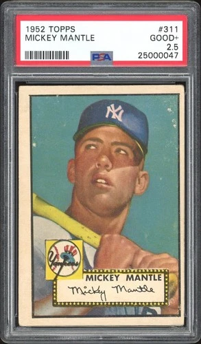 1952 Topps MICKEY MANTLE Rookie RC #311 PSA 2.5 Holy Grail!