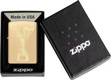 Zippo Accendino antivento – Trophy, High Polish Brass, Laser Engrave