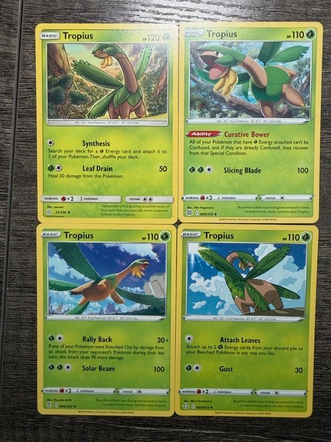 4 TROPIUS 006/203 RARE + TROPIUS 005/072 + TROPIUS 12/236 + TROPIUS 005/172 LP-