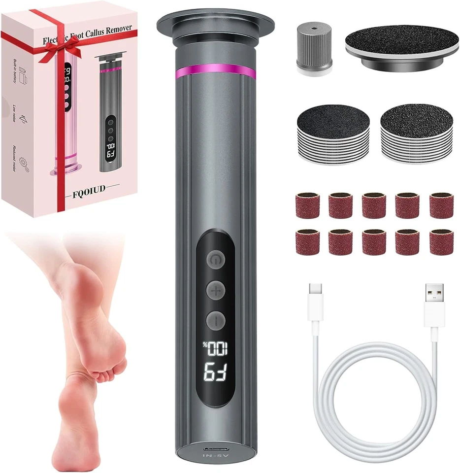 Cordless Electric Foot File with Replaceable Sandpaper - Perfect for Gift Giving - Image 3 of 4