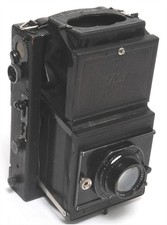 Ica Reflex 754 folding reflex SLR camera 6.5 x 9cm pates w. Zeiss Jena...