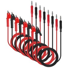 8PCS 4mm Banana Plug to Alligator Clip Test Lead Wire Cable Set 14AWG for Mul...