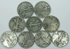 MIXED DATE WALKING LIBERTY HALF DOLLAR LOT! 9 TOTAL COINS! BRILLIANT! NR #P2190