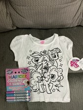 New My Little Pony Color It Yourself T-shirt With Markers - 4T