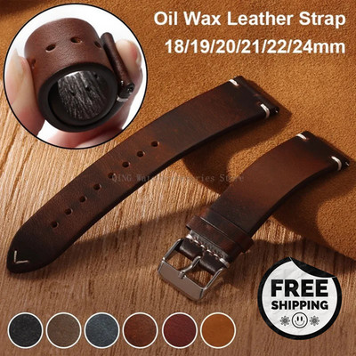 Genuine Leather Watch Band Strap Replacement Quick Release 18mm 20mm 22mm Men