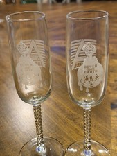 Vintage Sherwin-Williams paint cover the Earth A Plus champagne Glasses Set of 2