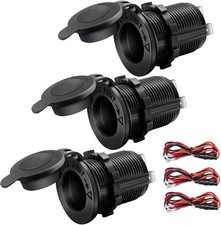 12V Cigarette Lighter Socket Power Outlet Receptacle - Waterproof Plug  3
