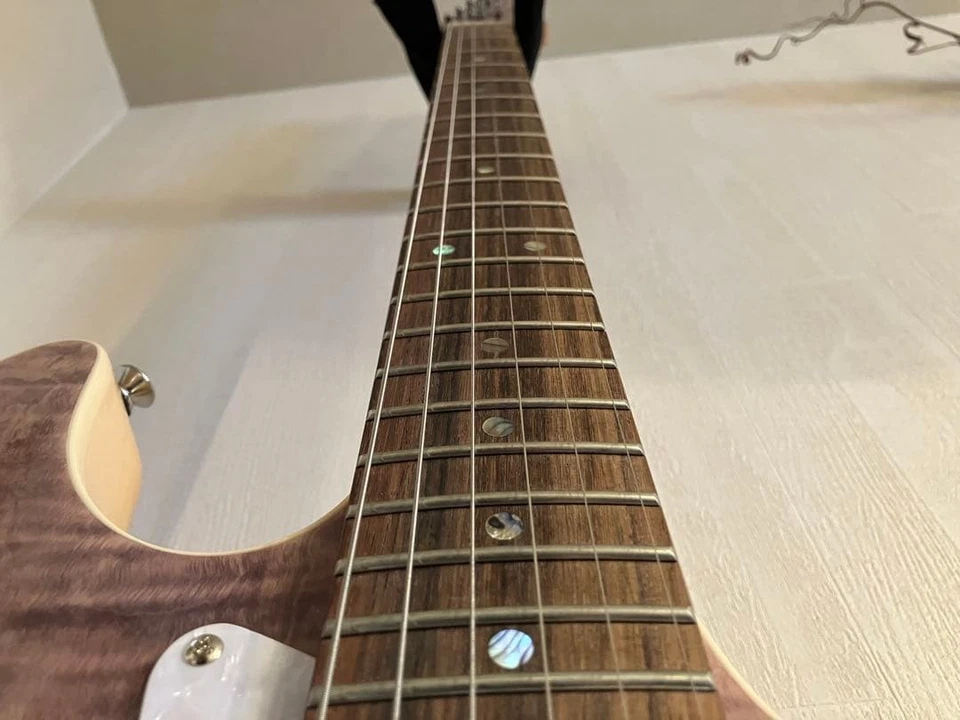 Guitarra Eléctrica Aria Pro II 714-AE200 Púrpura Lavanda con Estuche y Trémolo Foto 3 de 4