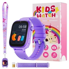 OKYUK 4G Kids Smartwatch Kids Phone with SIM, 47 Games, Two-Way Call, SOS, Ag...