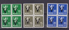 (norway)1941 Sc 225,227,230 three block of four,MNH x478