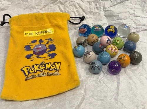 Vintage Pokemon Marble Lot Toy Biz - Includes Holos & Purple #109 Koffing