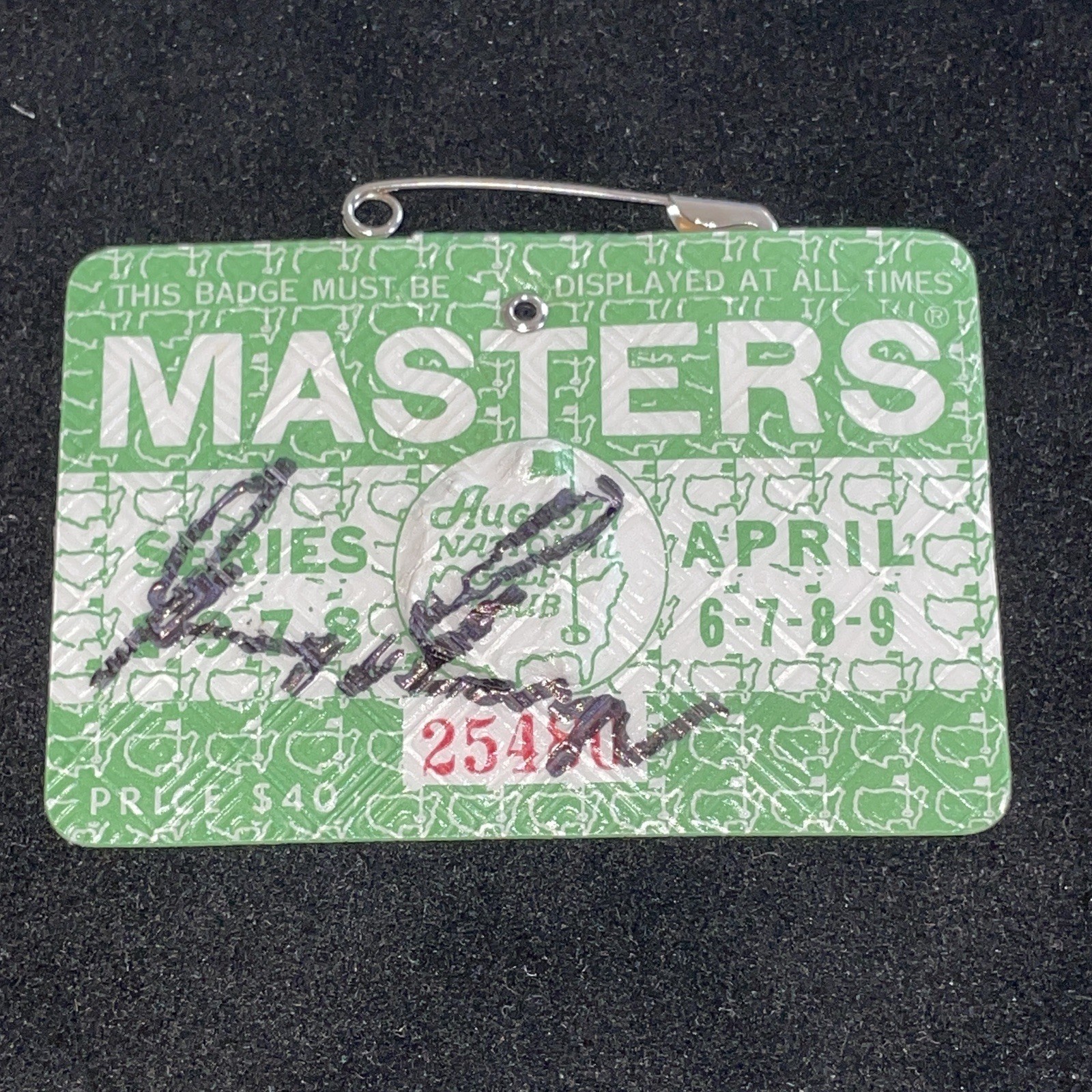 Gary Player Autographed Signed 1978 Masters Badge JSA COA Golf Champion Ticket South Africa 