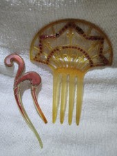 Antique Bakelite Celluloid Hair Comb