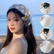 Multifunctional Headwear for Women Lace Scarf Headband Neck Wrap