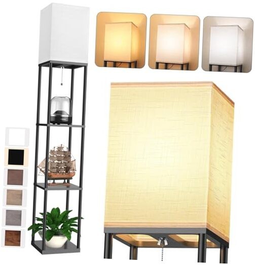 Modern Shelf Floor Lamp with 3 CCT LED Bulb for Living Room-image