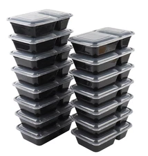60 Piece Meal Prep Food Storage Containers, 15Pack 1L plus 15Pack 900Ml