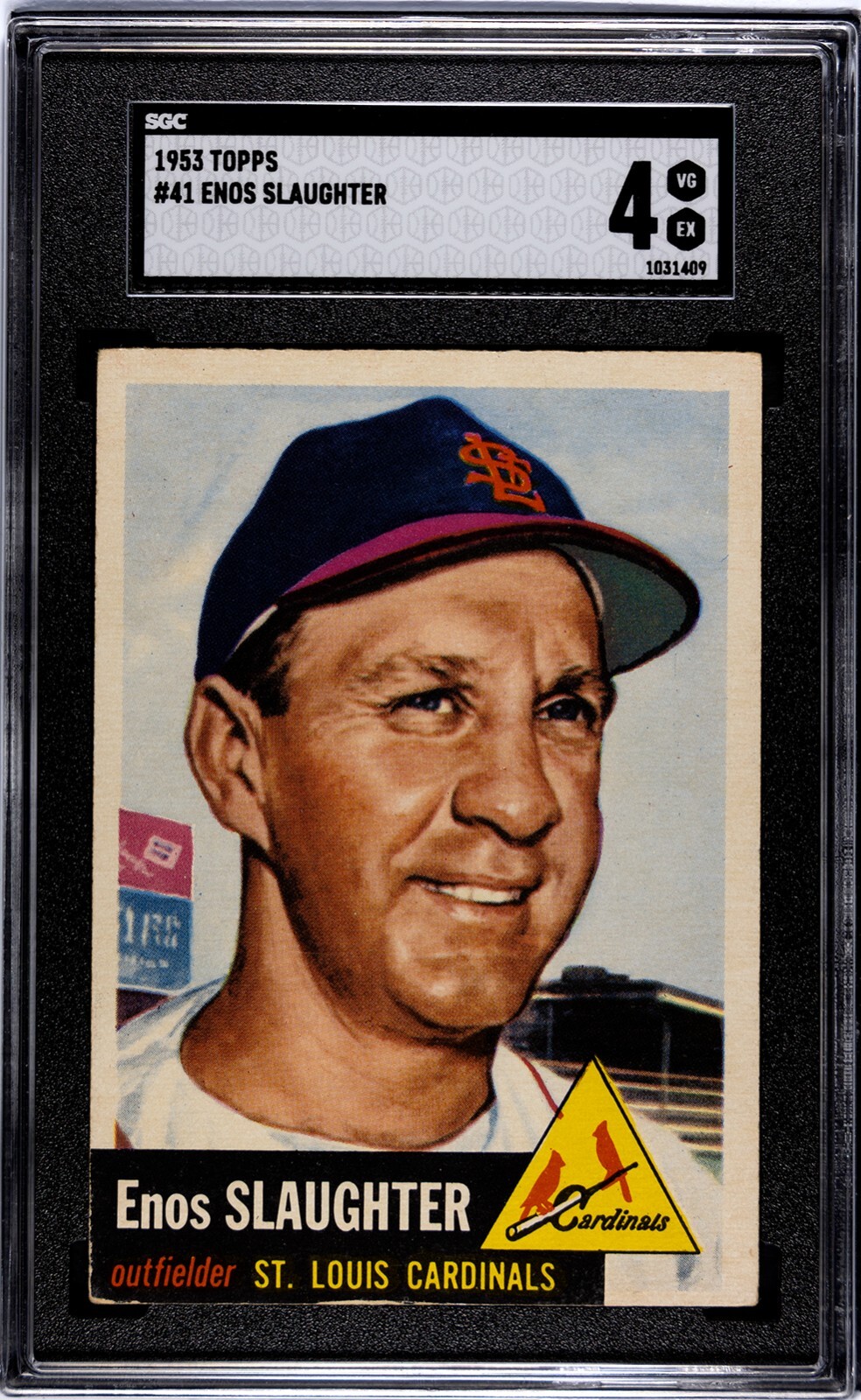 1953 Topps ENOS SLAUGHTER Cardinals #41 HOF SGC 4 VG/EX Condition