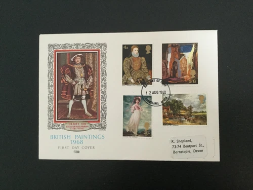 GB 1968 British Paintings FDC 'Philart' brand - Henry VIII design(SS175)