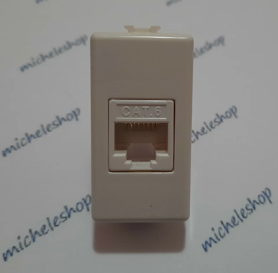 presa di rete dati rj45 cat6 compatibile bticino matix bianco ETHERNET internet - Immagine 2 di 4