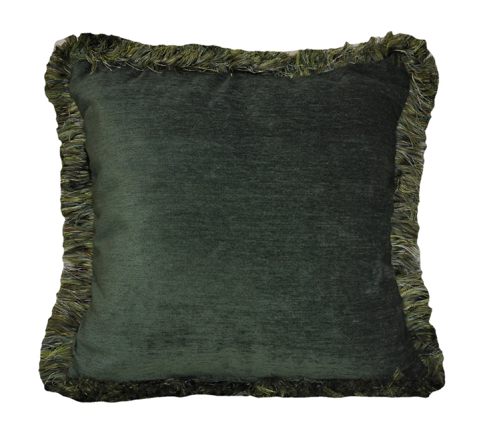 Almohada decorativa chenilla con flecos florales abstractos suroeste Foto 2 de 4