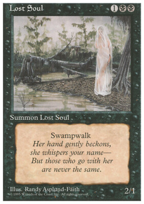 Magic the Gathering MTG Lost Soul (145) Fourth Edition   LP