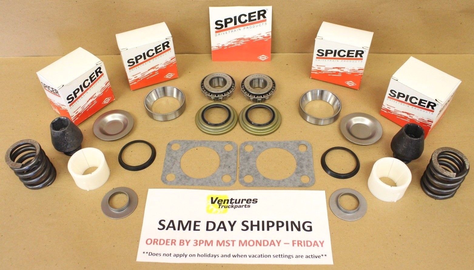 Chevy Dana 60 King Pin Bearing Seal Bushing Spring & Upper King Pin