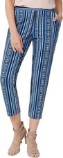 Dennis Basso Printed Luxe Crepe Pull-On Crop Pants Blue S NWOT 893 