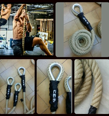 Corde En Chanvre Tressé 30mm X 7 Mètres - Pour Grimpe, CrossFit, Pompier - Neuf Sous Emballage