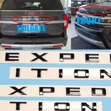 Gloss Black Front +Tailgate For Expedition Letter Emblem Nameplate FIT 2022-2024