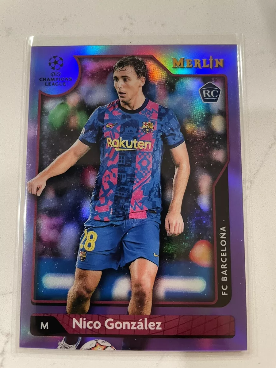 NICO GONZALEZ 2021-22 Topps Merlin UEFA Purple Refractor RC #d /15 BARCELONA