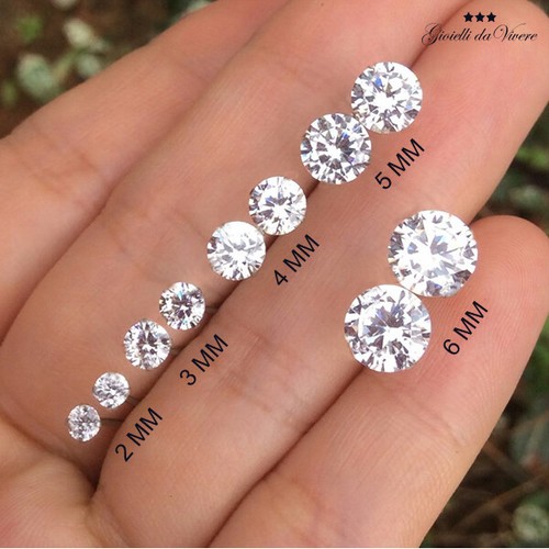 PAIO ORECCHINI DONNA UOMO ZIRCONI BRILLANTINI PUNTOLUCE IDEA REGALO 2 - 6 MM - Foto 8 di 8