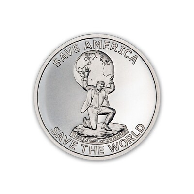 Donald Trump 2024 Save America Save The World 1 Oz Silver Round