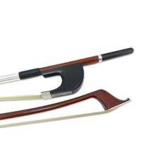 Brazilian wood High Handled Bass Bow Colored Silk Black Skin Ebony